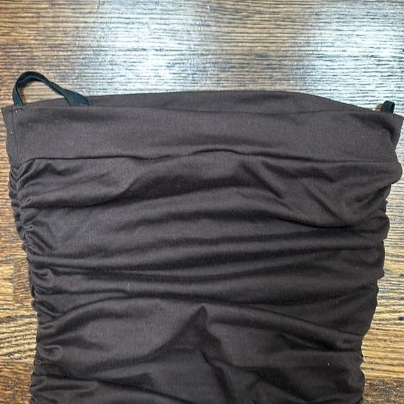 Brown Side Ruched Tube Top - Picture 10 of 12